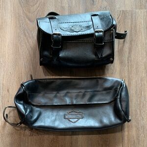 Harley-Davidson Black Leather Belt Bag and Tool Pouch